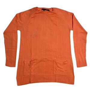 Jeanne Pierre Women's  Sweatshirt Size M Crew Neck Orange Sweater Long Sleeve